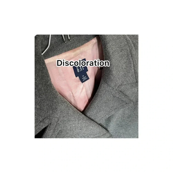 GAP Gray Wool Blend Button Down Pea Coat Women’s Medium - Picture 8 of 16